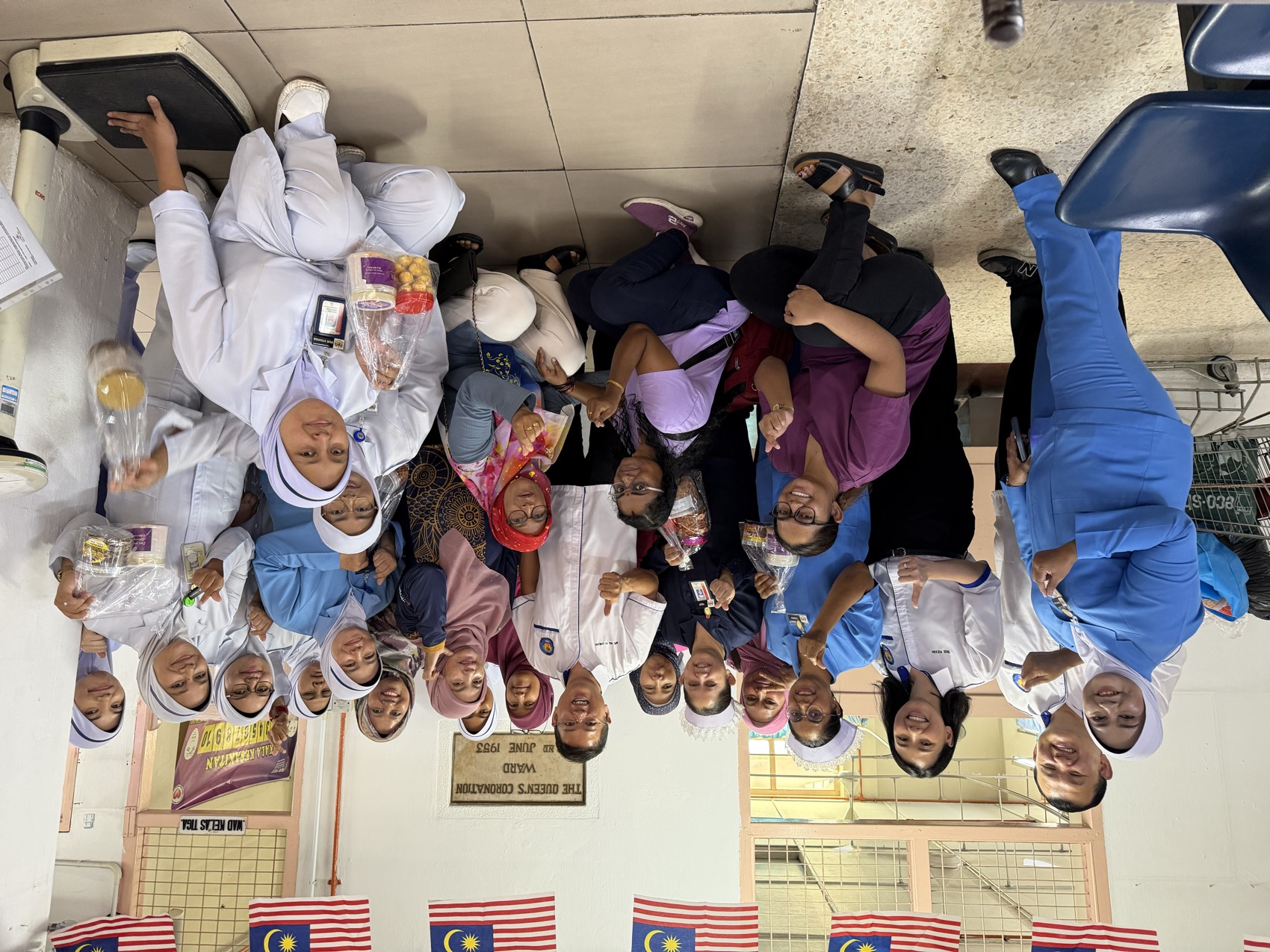 Ward visit with nurses and hospital staff